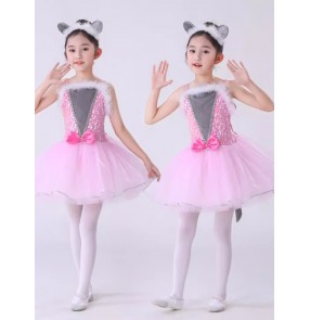 Little mouse performance costume toddlers mice cosplay pink jazz dance dresses Kindergarten gauze tutu kindergarten animal costumes